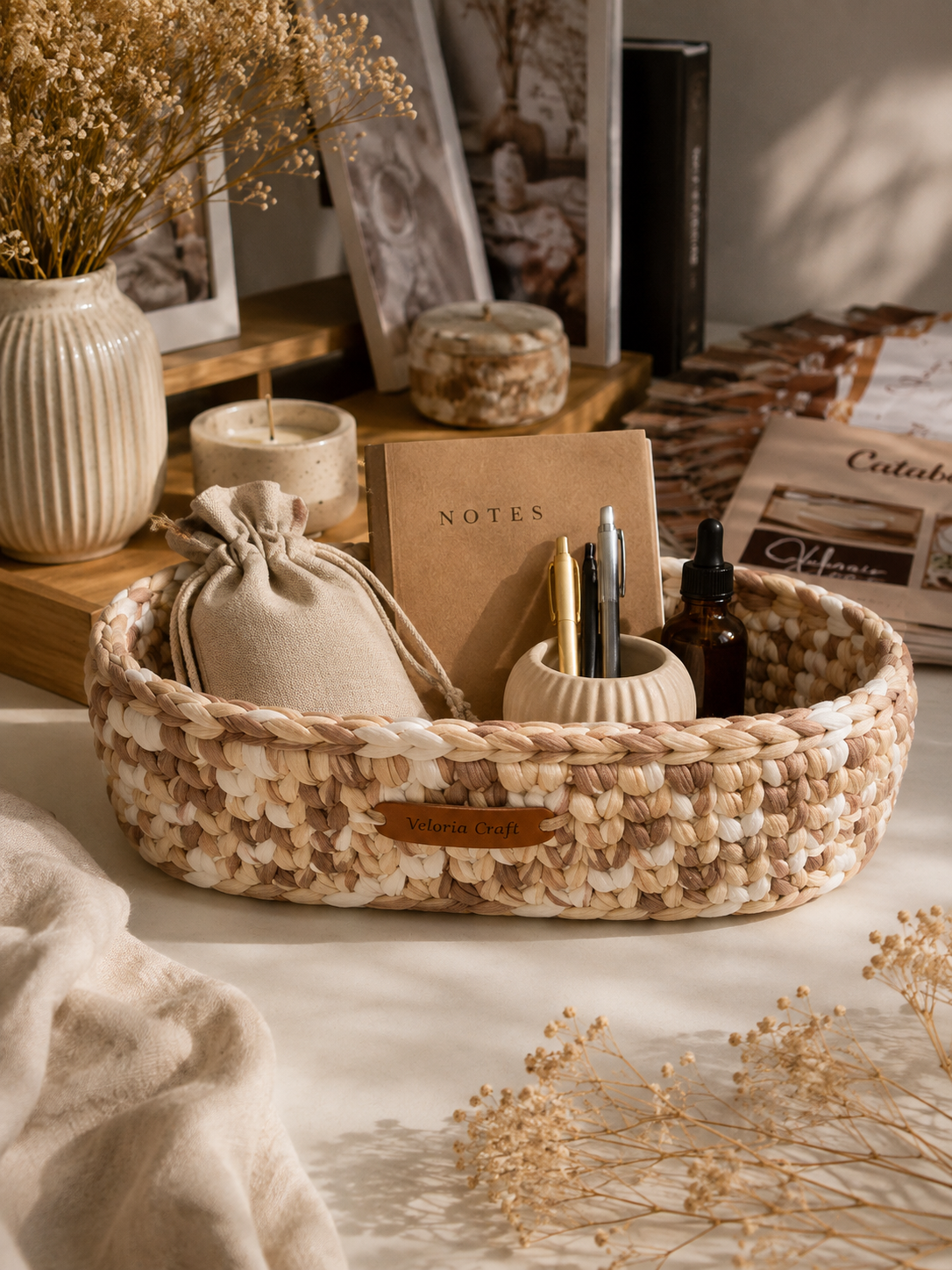 Coș croșetat Artisan